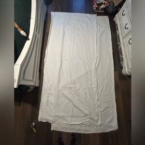 Pottery Barn-White linen black out curtains set of 2 panels